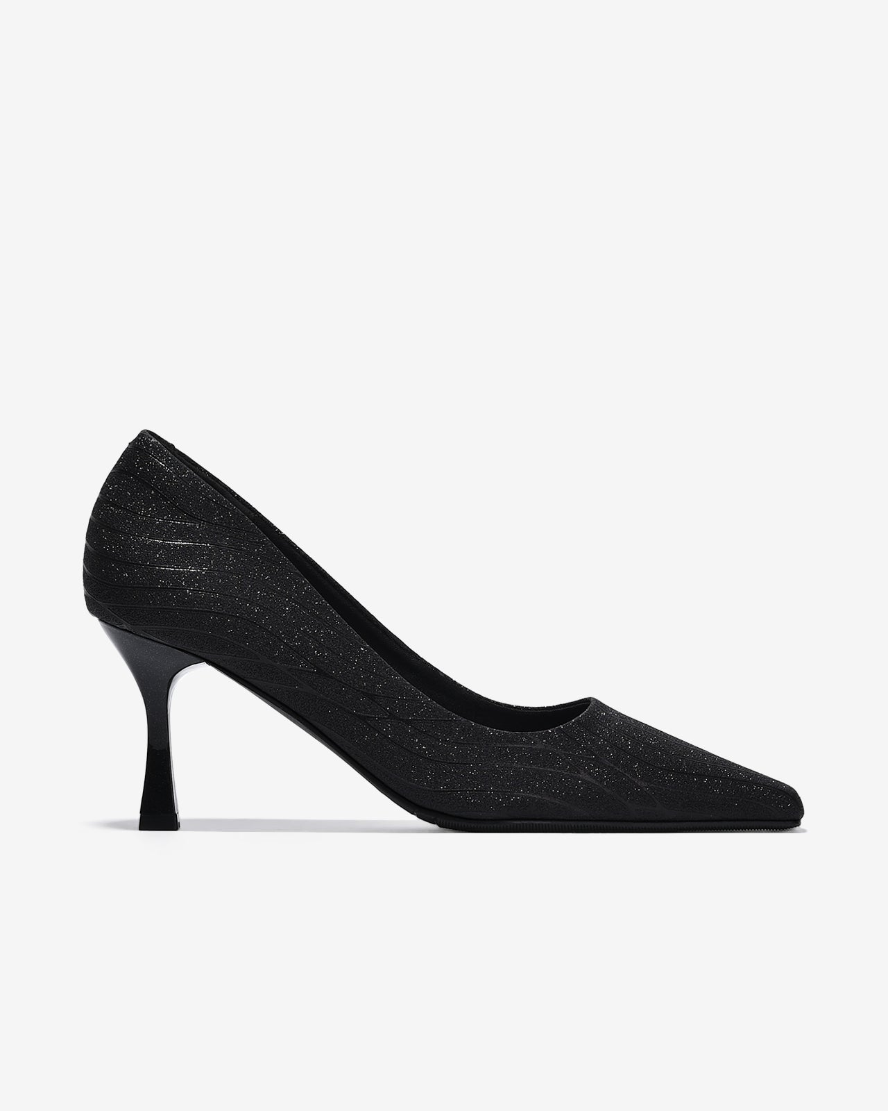 Giày Cao Gót Nữ Đông Hải Ánh Kim Hoạ Tiết Gợn Sóng-G5911Đen Color1First