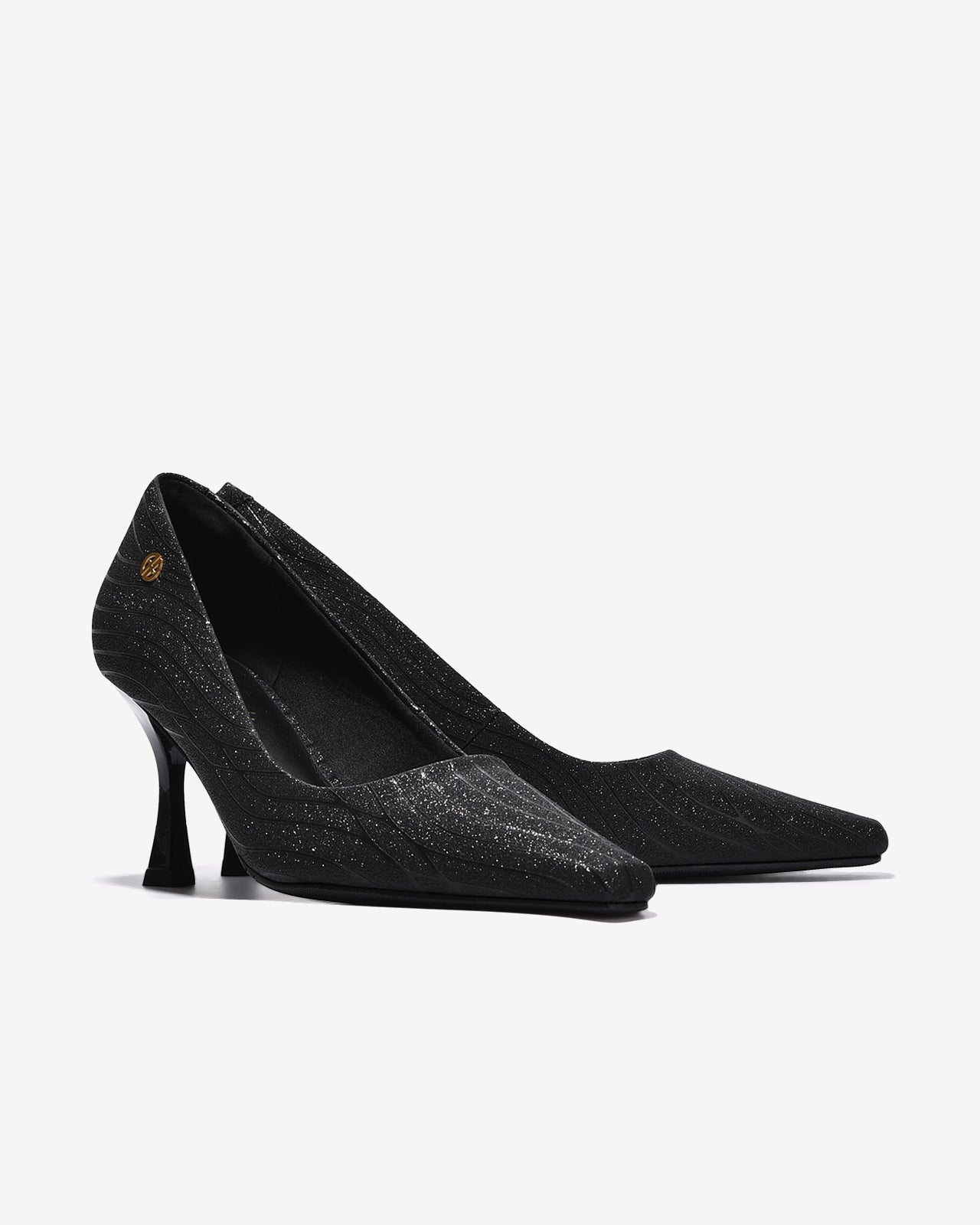 Giày Cao Gót Nữ Đông Hải Ánh Kim Hoạ Tiết Gợn Sóng-G5911-Đen Color1