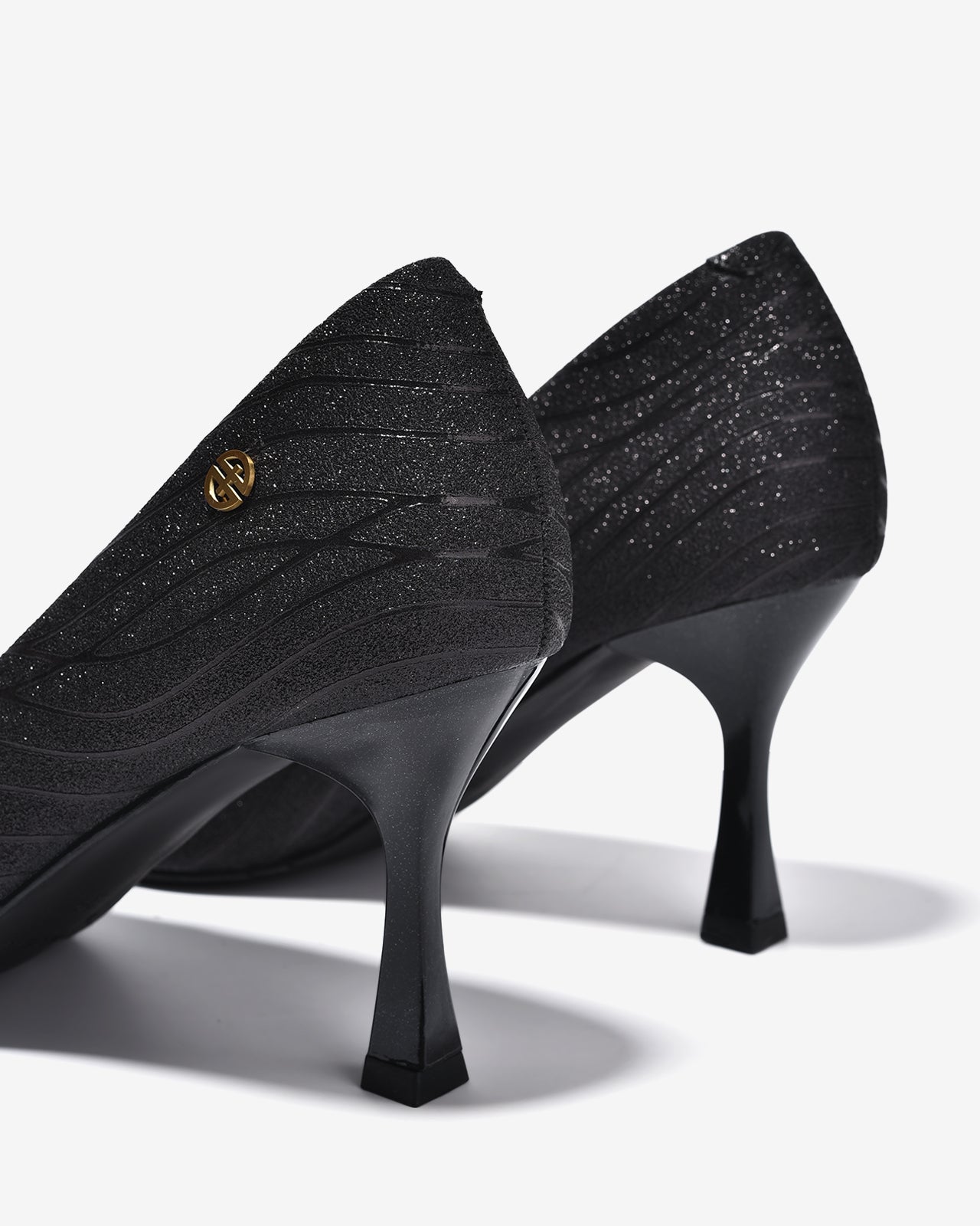 Giày Cao Gót Nữ Đông Hải Ánh Kim Hoạ Tiết Gợn Sóng-G5911-Đen Color1