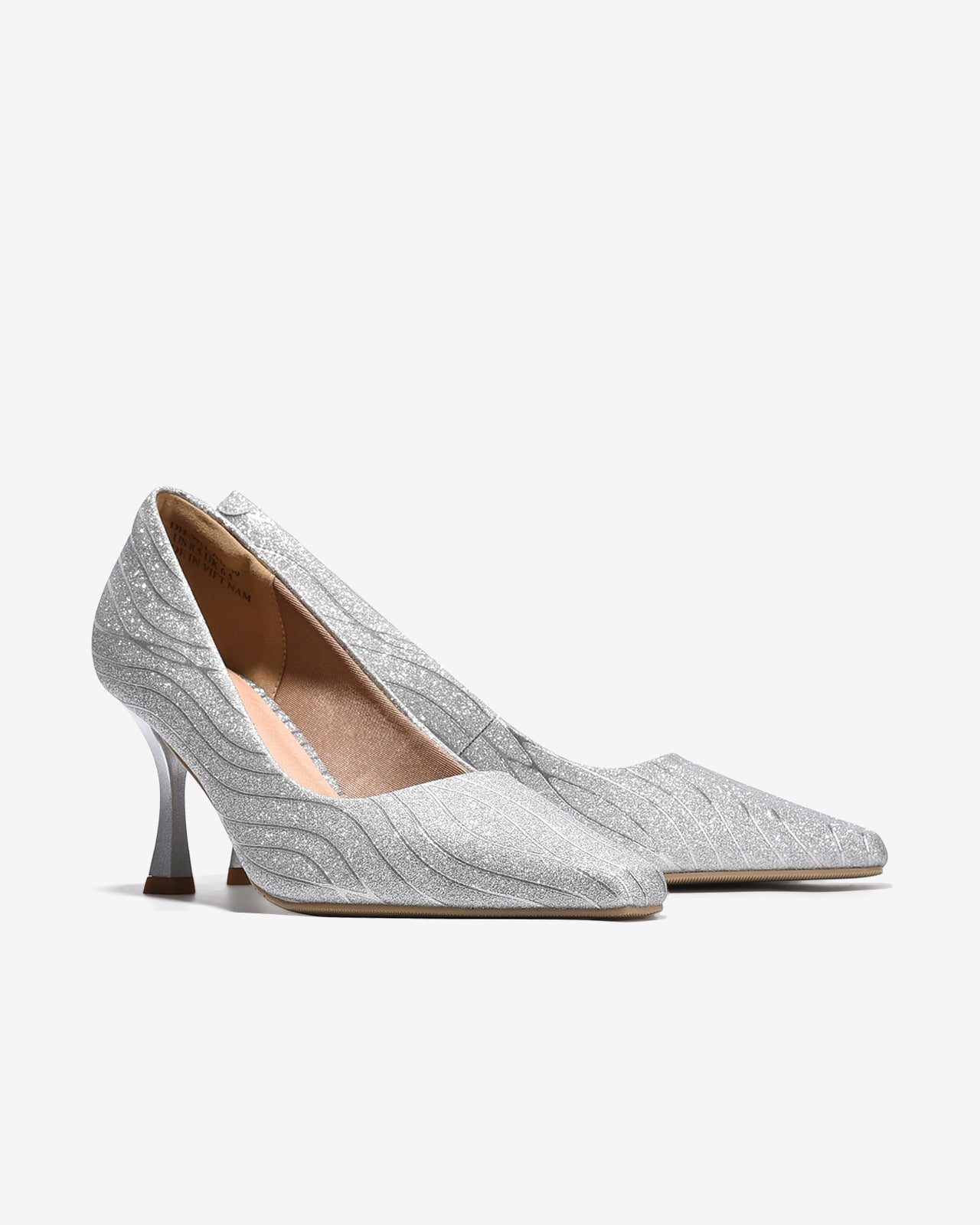 Giày Cao Gót Nữ Đông Hải Ánh Kim Hoạ Tiết Gợn Sóng-G5911Xám Color1