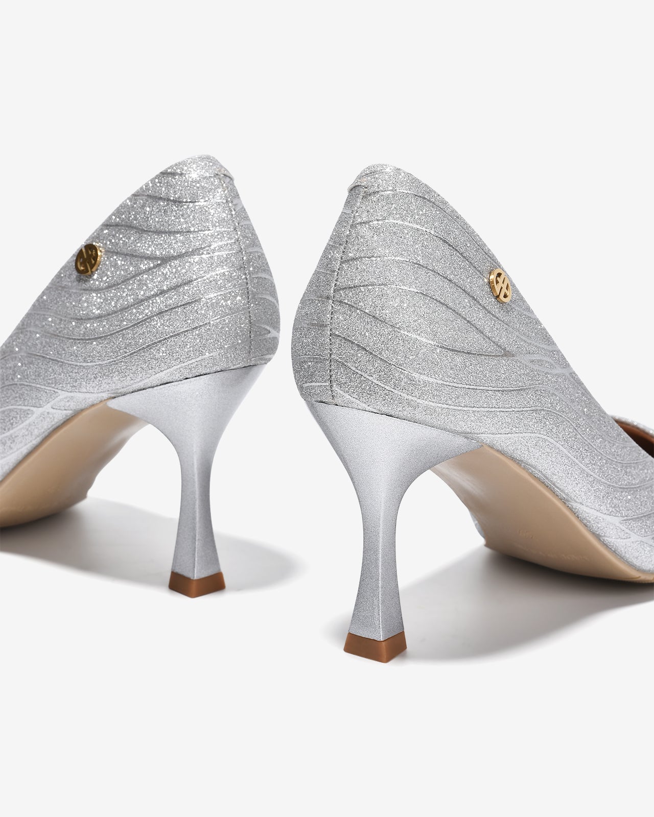 Giày Cao Gót Nữ Đông Hải Ánh Kim Hoạ Tiết Gợn Sóng-G5911-Xám Color1