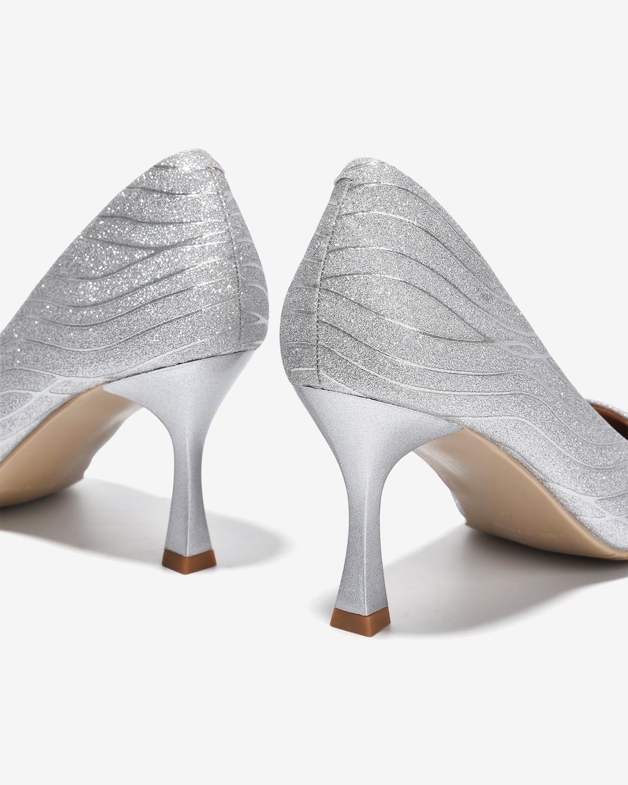 Giày Cao Gót Nữ Đông Hải Ánh Kim Hoạ Tiết Gợn Sóng-G5911Xám Color1