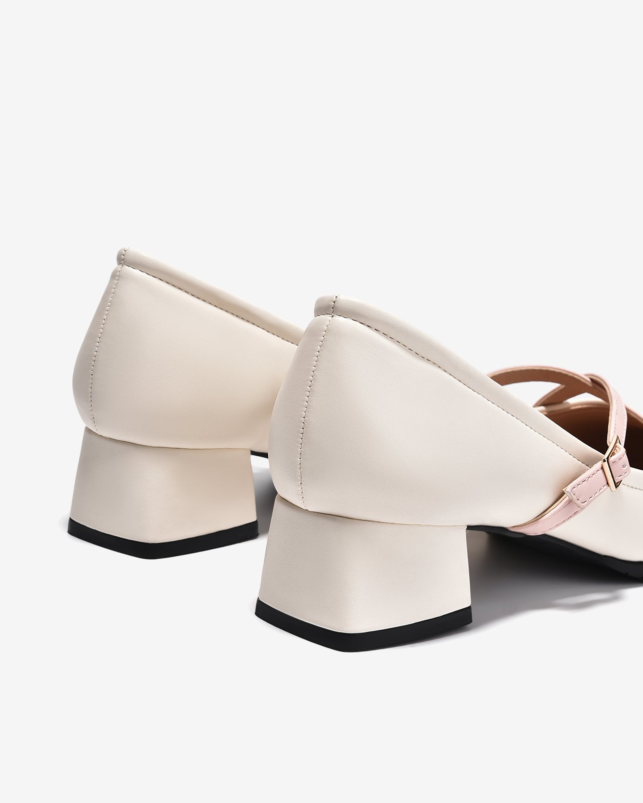 Giày Cao Gót Đông Hải Quai Phối Màu Đan Chéo-G5915Kem Color1