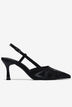 Giày Cao Gót Đông Hải 8cm Slingback Họa Tiết-G5926Đen Color1First