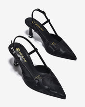 Giày Cao Gót Đông Hải 8cm Slingback Họa Tiết-G5926Đen Color1