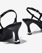 Giày Cao Gót Đông Hải 8cm Slingback Họa Tiết-G5926Đen Color1