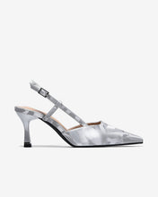 Giày Cao Gót Đông Hải 8cm Slingback Họa Tiết-G5926Xám Color1First