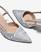 Giày Cao Gót Đông Hải 8cm Slingback Họa Tiết-G5926Xám Color1