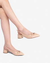 Giày Cao Gót Slingback Đông Hải Khoá Tròn Đôi Kim Loại