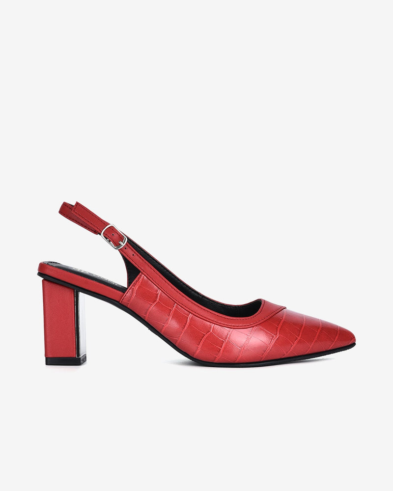 Giày Cao Gót Slingback Đông Hải Dập Vân-G81Q7-Đỏ Color1First
