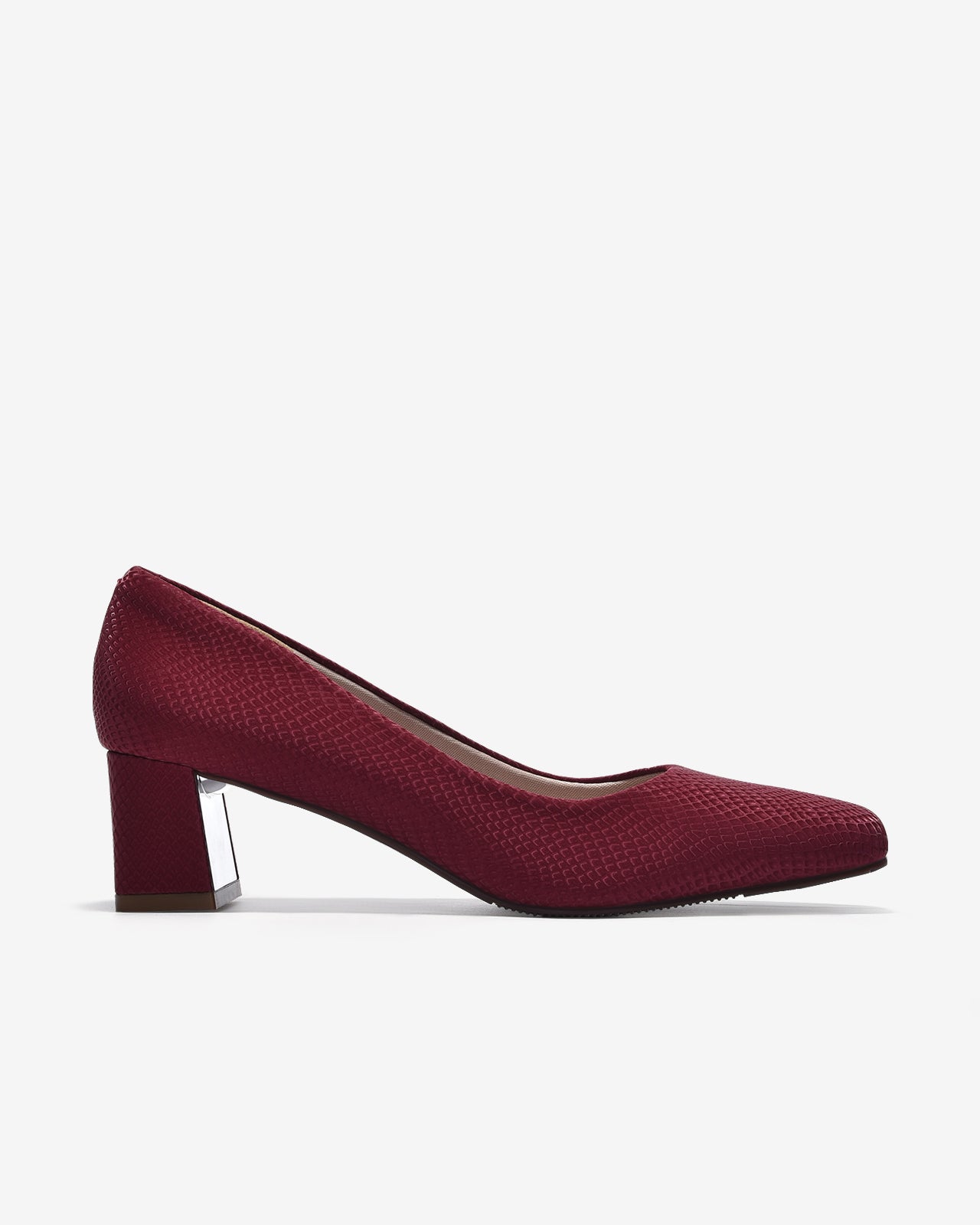 Giày Cao Gót Đông Hải Pumps Hebe Da Vân-G81S5Đỏ Color1First emnhubong