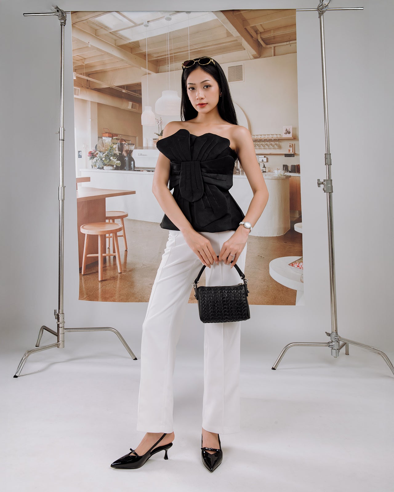 Giày Slingback Cao Gót Đông Hải Da Bóng Sang Trọng-G81S9Đen Bóng Color1