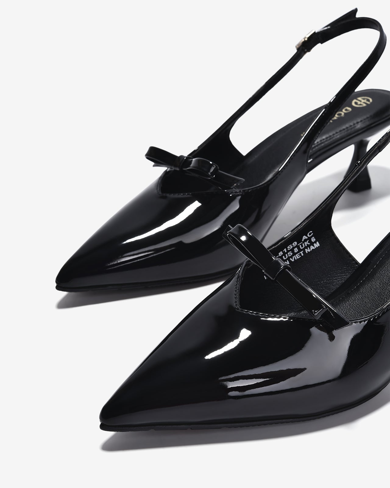 Giày Slingback Cao Gót Đông Hải Da Bóng Sang Trọng-G81S9Đen Bóng Color1