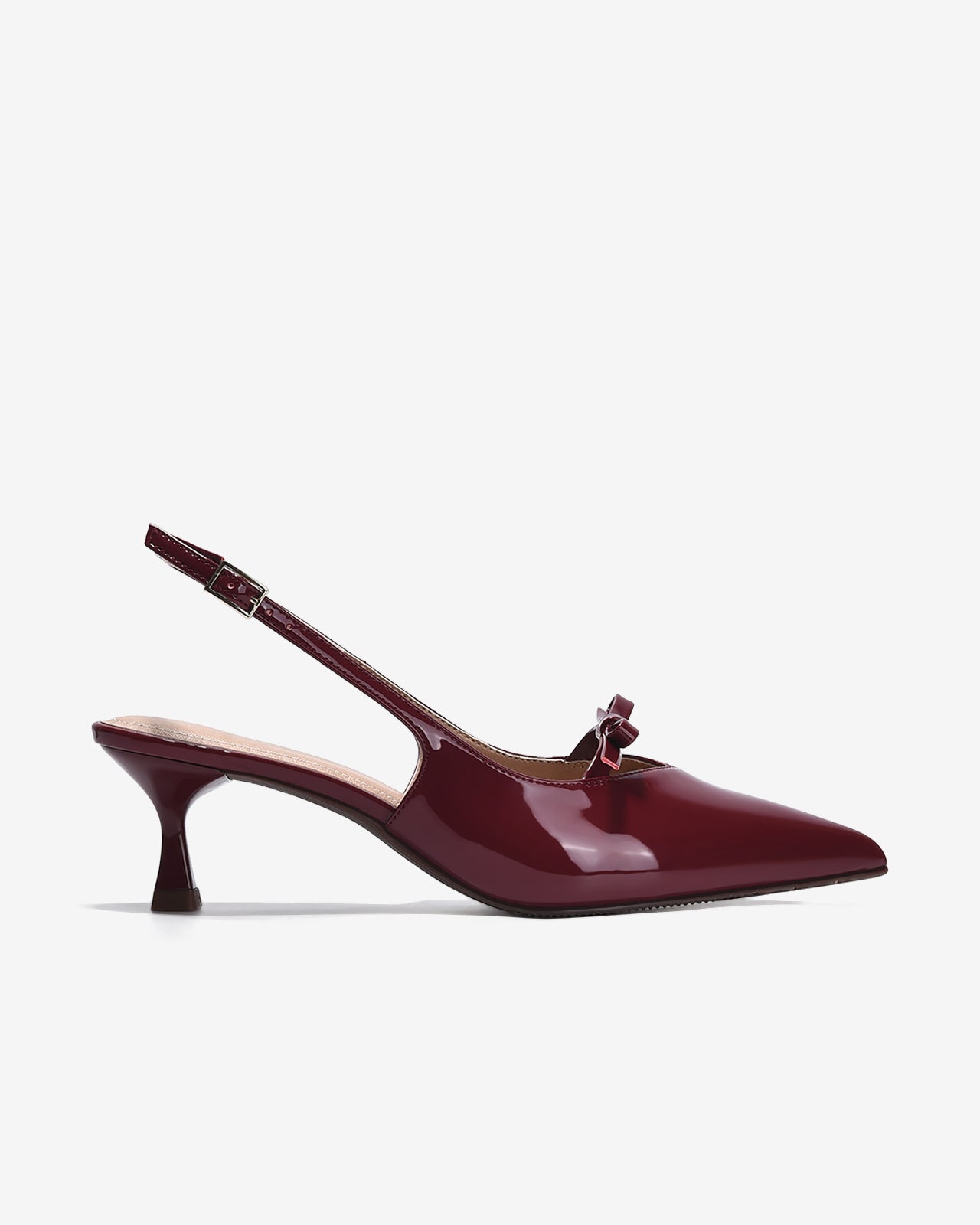 Giày Slingback Cao Gót Đông Hải Da Bóng Sang Trọng-G81S9Đỏ Color1First