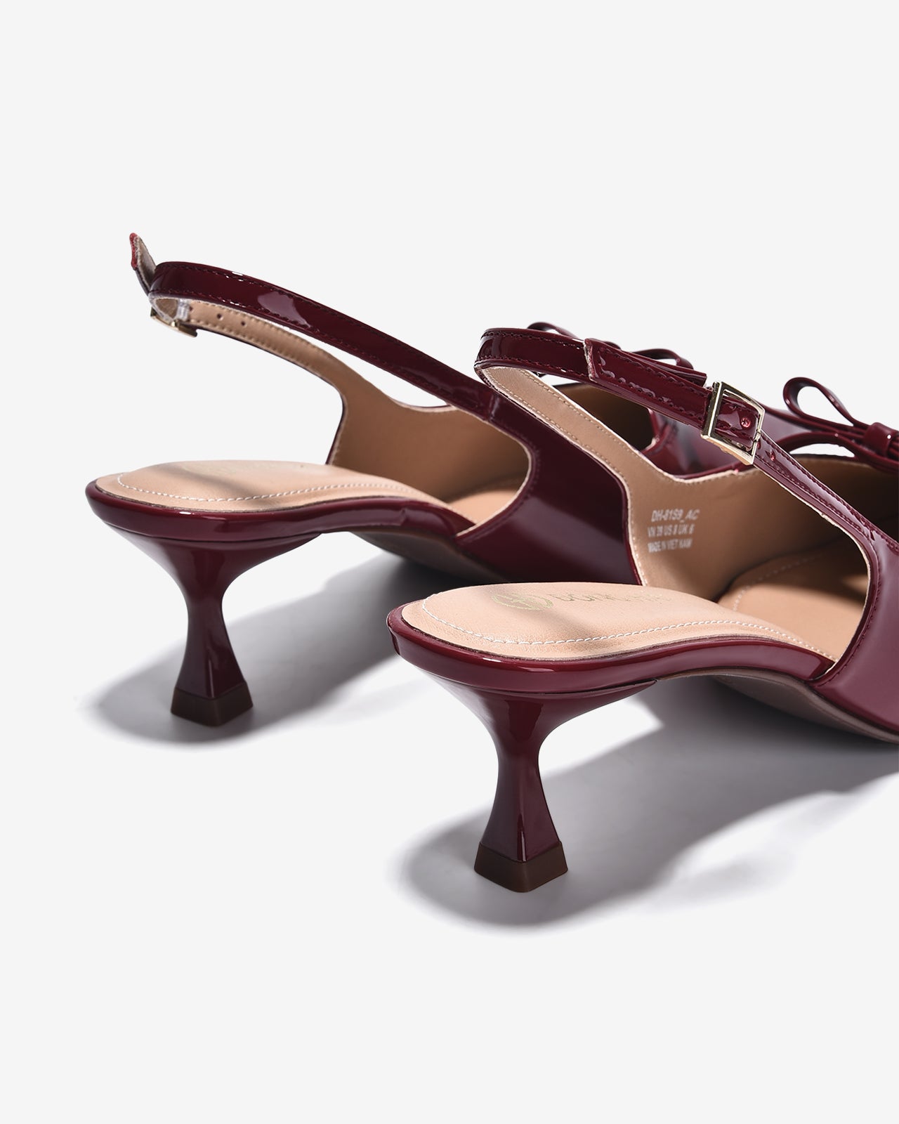 Giày Slingback Cao Gót Đông Hải Da Bóng Sang Trọng-G81S9Đỏ Color1