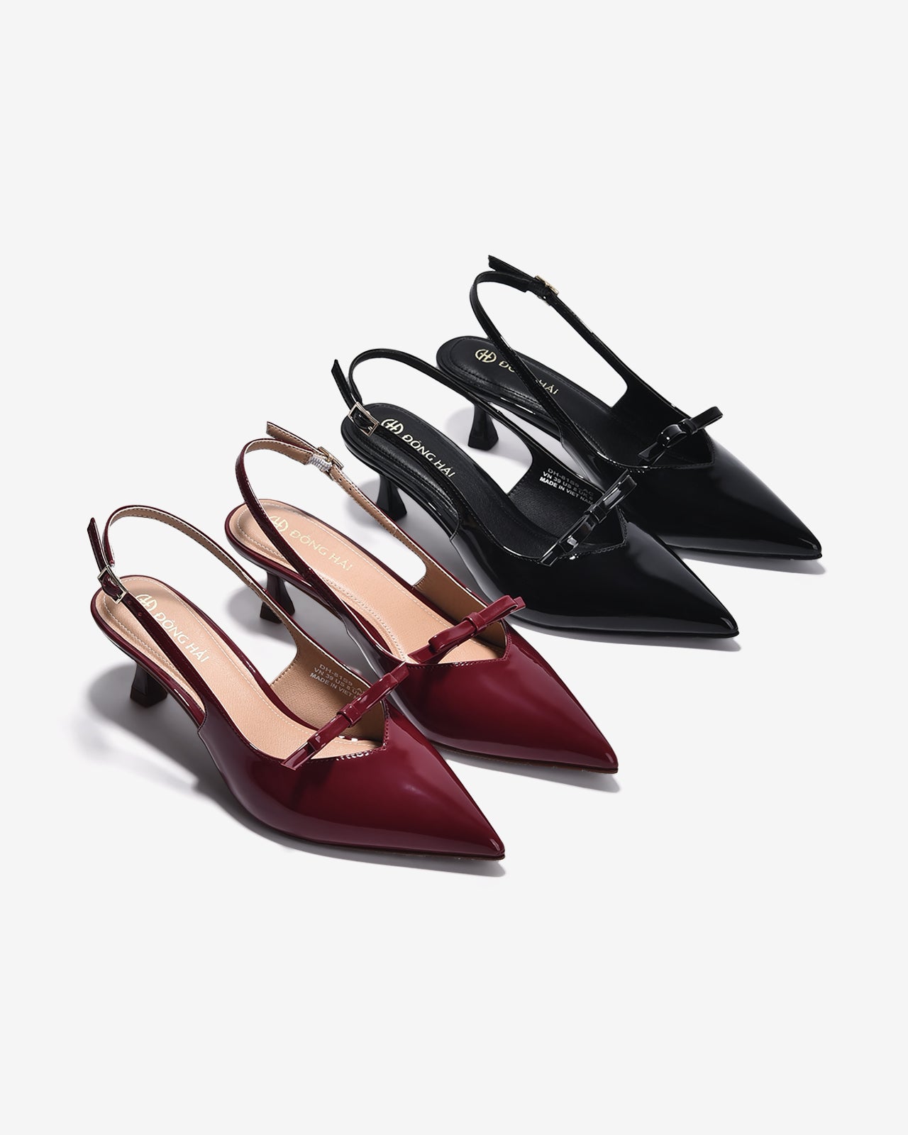 Giày Slingback Cao Gót Đông Hải Da Bóng Sang Trọng-G81S9Đỏ Color1