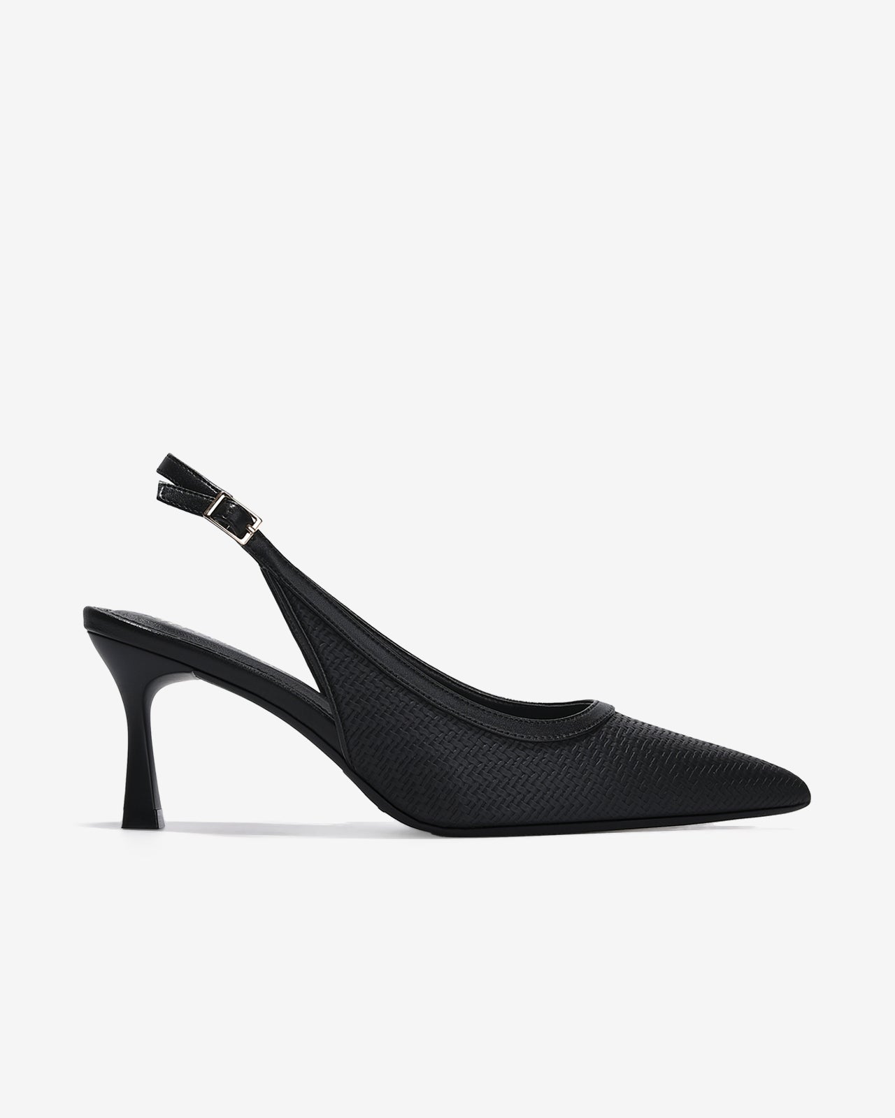 Giày Slingback Cao Gót Đông Hải Quai Đan Phối Màu-G81T5Đen Color1First