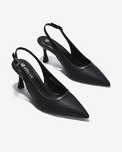 Giày Slingback Cao Gót Đông Hải Quai Đan Phối Màu-G81T5Đen Color1