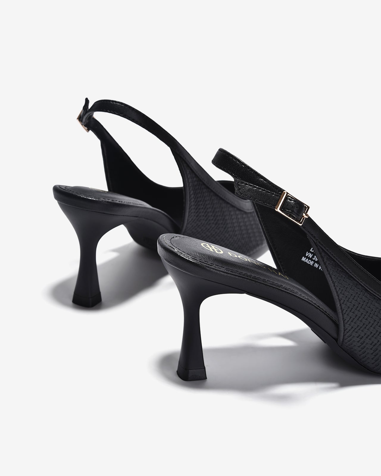 Giày Slingback Cao Gót Đông Hải Quai Đan Phối Màu-G81T5Đen Color1