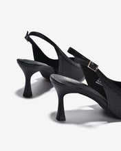 Giày Slingback Cao Gót Đông Hải Quai Đan Phối Màu-G81T5Đen Color1