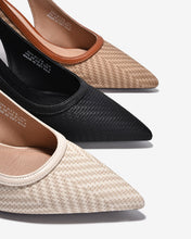 Giày Slingback Cao Gót Đông Hải Quai Đan Phối Màu-G81T5Đen Color1