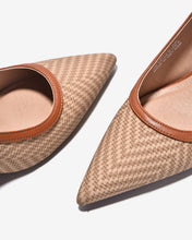 Giày Slingback Cao Gót Đông Hải Quai Đan Phối Màu-G81T5-Nâu Color1