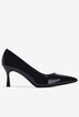 Giày Cao Gót Đông Hải Gót Nhọn Da Bóng Gót 7cm-G81T6-Đen Bóng Color1First