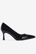 Giày Cao Gót Đông Hải Gót Nhọn Da Bóng Gót 7cm-G81T6Đen Bóng Color1First