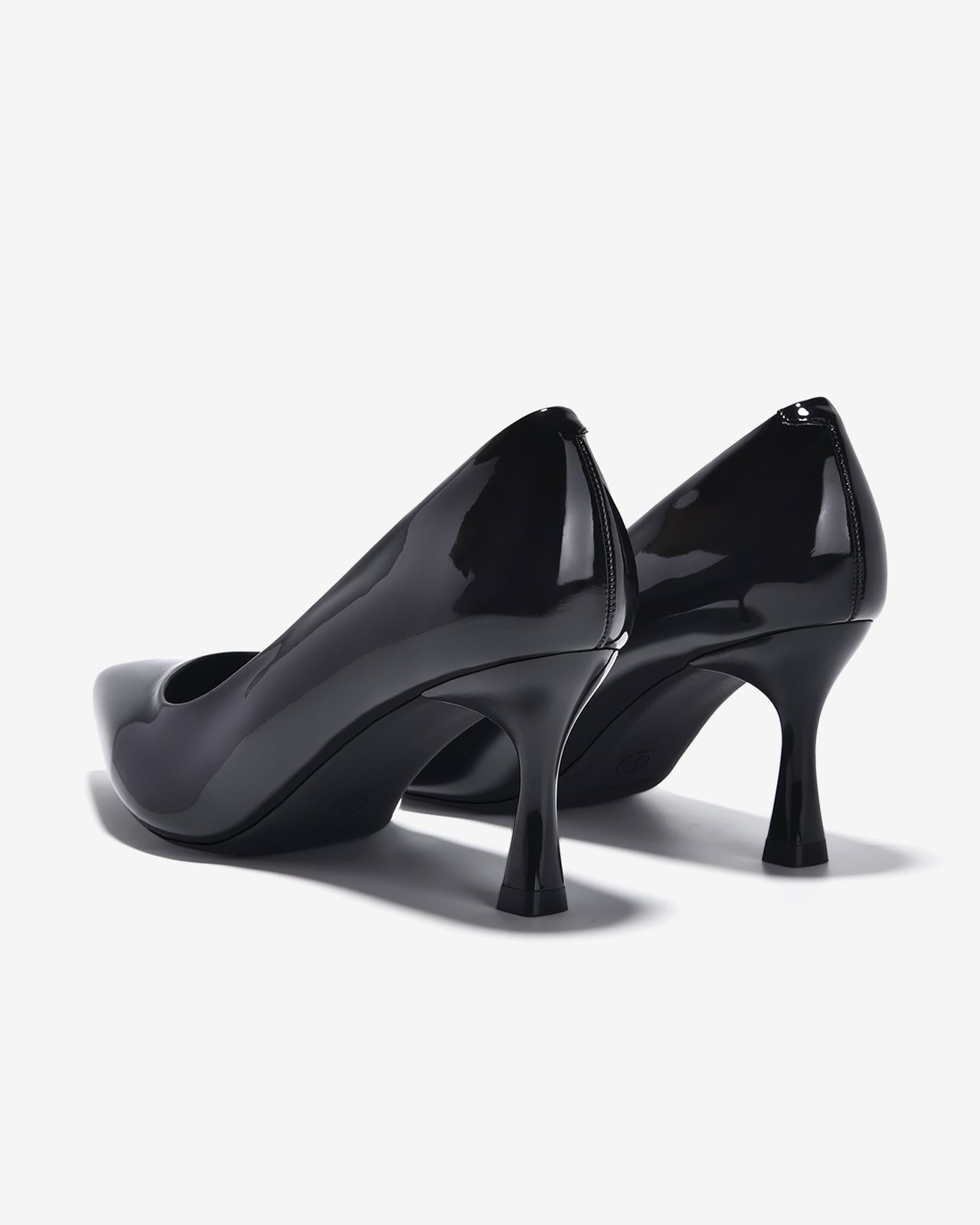 Giày Cao Gót Đông Hải Gót Nhọn Da Bóng Gót 7cm-G81T6Đen Bóng Color1