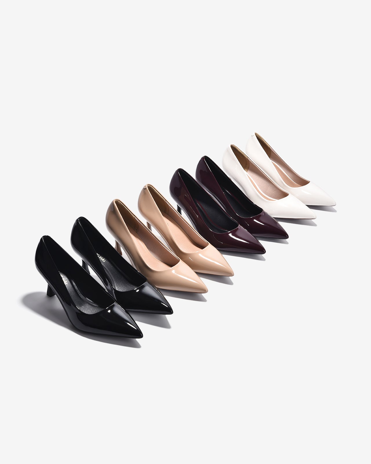 Giày Cao Gót Đông Hải Gót Nhọn Da Bóng Gót 7cm-G81T6Đỏ Color1