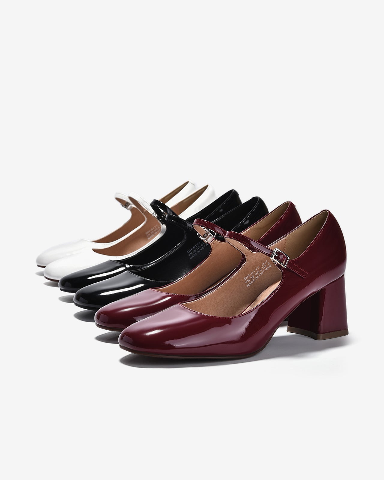 Giày Cao Gót Đông Hải Mary Jane Cổ Điển-G81T7-Đen Bóng Color1