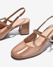 Giày Cao Gót Đông Hải Quai Đôi Đế Vuông-G81U2-Cafe Color1