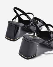 Giày Cao Gót Đông Hải Quai Đôi Đế Vuông-G81U2-Đen Bóng Color1