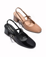 Giày Cao Gót Đông Hải Quai Đôi Đế Vuông-G81U2-Đen Bóng Color1