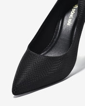 Giày Cao Gót Đông Hải Mũi Nhọn Hoạ Tiết Vân-G81U3Đen Color1