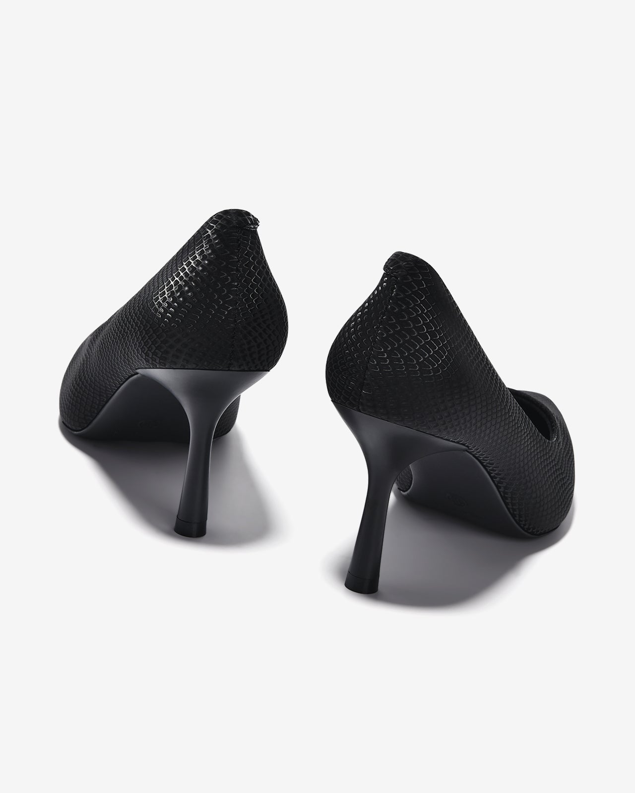 Giày Cao Gót Đông Hải Mũi Nhọn Hoạ Tiết Vân-G81U3-Đen Color1