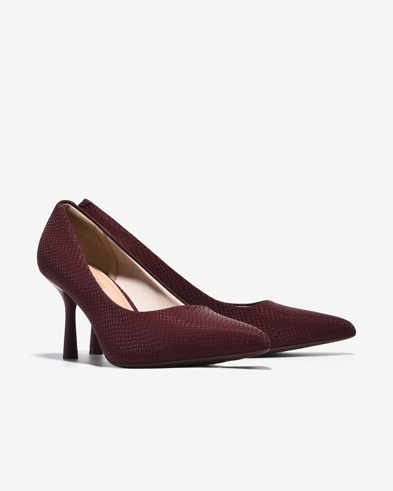 Giày Cao Gót Đông Hải Mũi Nhọn Hoạ Tiết Vân-G81U3-Đỏ Color1