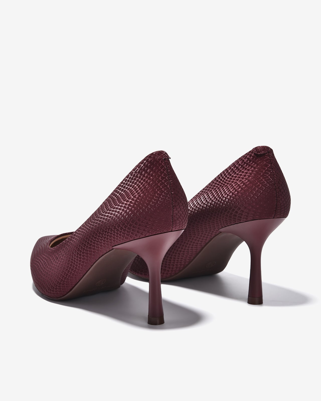 Giày Cao Gót Đông Hải Mũi Nhọn Hoạ Tiết Vân-G81U3-Đỏ Color1