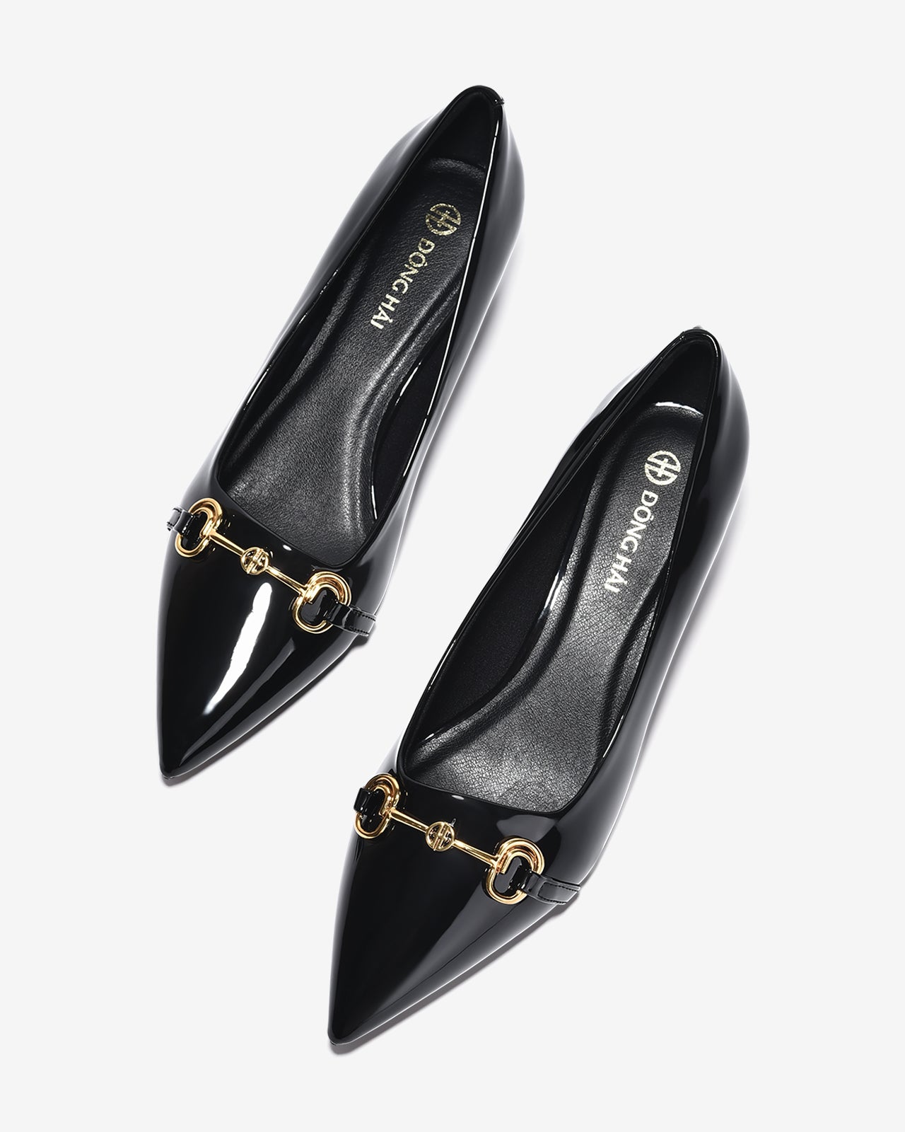 Giày Cao Gót Đông Hải Da Bóng Khóa Cách Điệu-G81U4Đen Bóng Color1