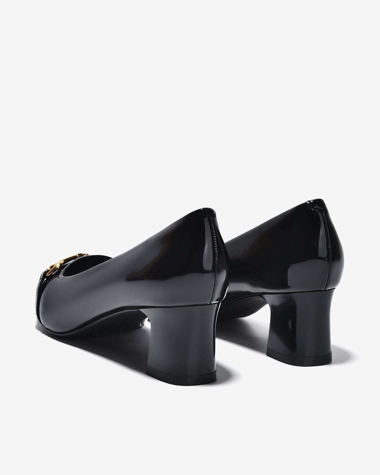 Giày Cao Gót Đông Hải Da Bóng Khóa Cách Điệu-G81U4-Đen Bóng Color1