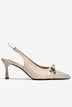 Giày Cao Gót Slingback Đông Hải Đính Nơ Khoen Kim Loại-G81U5Kem Color1First