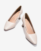 Giày Cao Gót Đông Hải Mũi Nhọn Khóa Logo-G81U6-Kem Color1