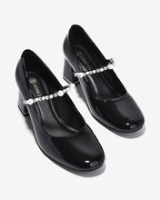 Giày Cao Gót Đông Hải Đế Vuông Quai Đính Đá-G81U7-Đen Bóng Color1