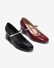 Giày Cao Gót Đông Hải Đế Vuông Quai Đính Đá-G81U7-Đen Bóng Color1