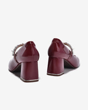 Giày Cao Gót Đông Hải Đế Vuông Quai Đính Đá-G81U7-Đỏ Color1