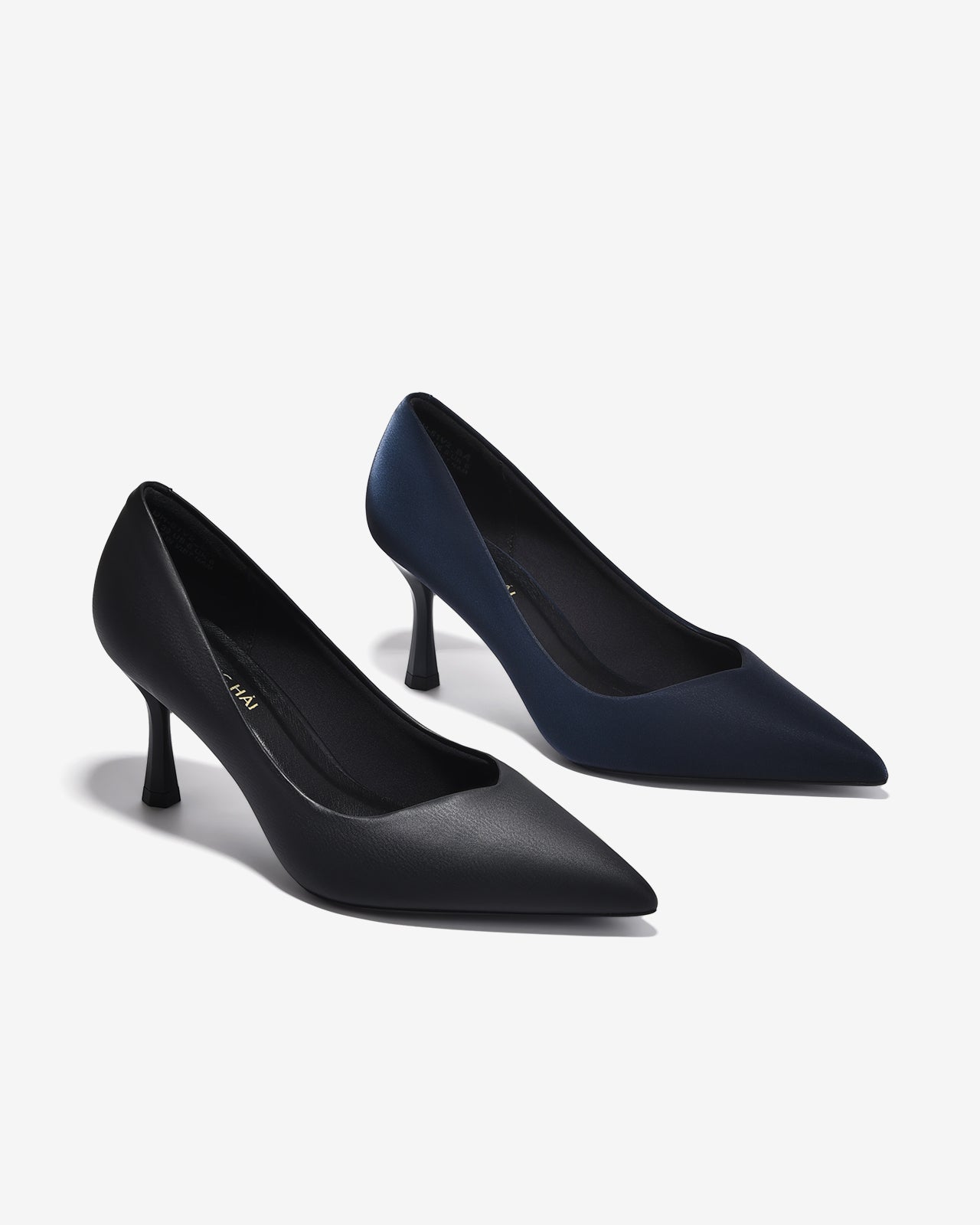 Giày Cao Gót Đông Hải Mũi Nhọn Khoét Tim-G81V2Đen Color1