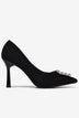 Giày Cao Gót Đông Hải Đế 9cm Khóa Đính Đá-G81V5Đen Color1First