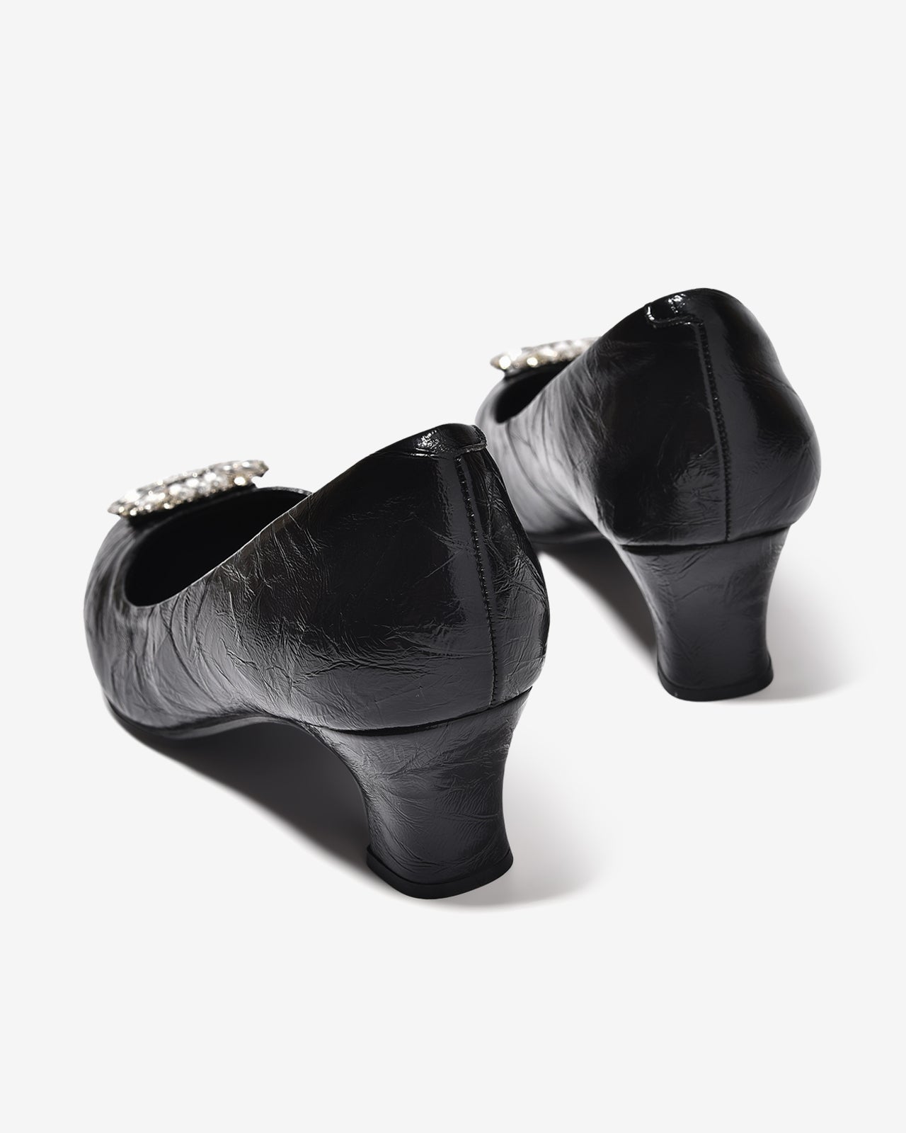 Giày Cao Gót Đông Hải Gót Trụ 5CM Khoá Đá-G81W4Đen Color1