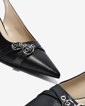 Giày Cao Gót Slingback Zucia Mũi Nhọn Phối Khoá Chéo-GHLL8Đen Color1