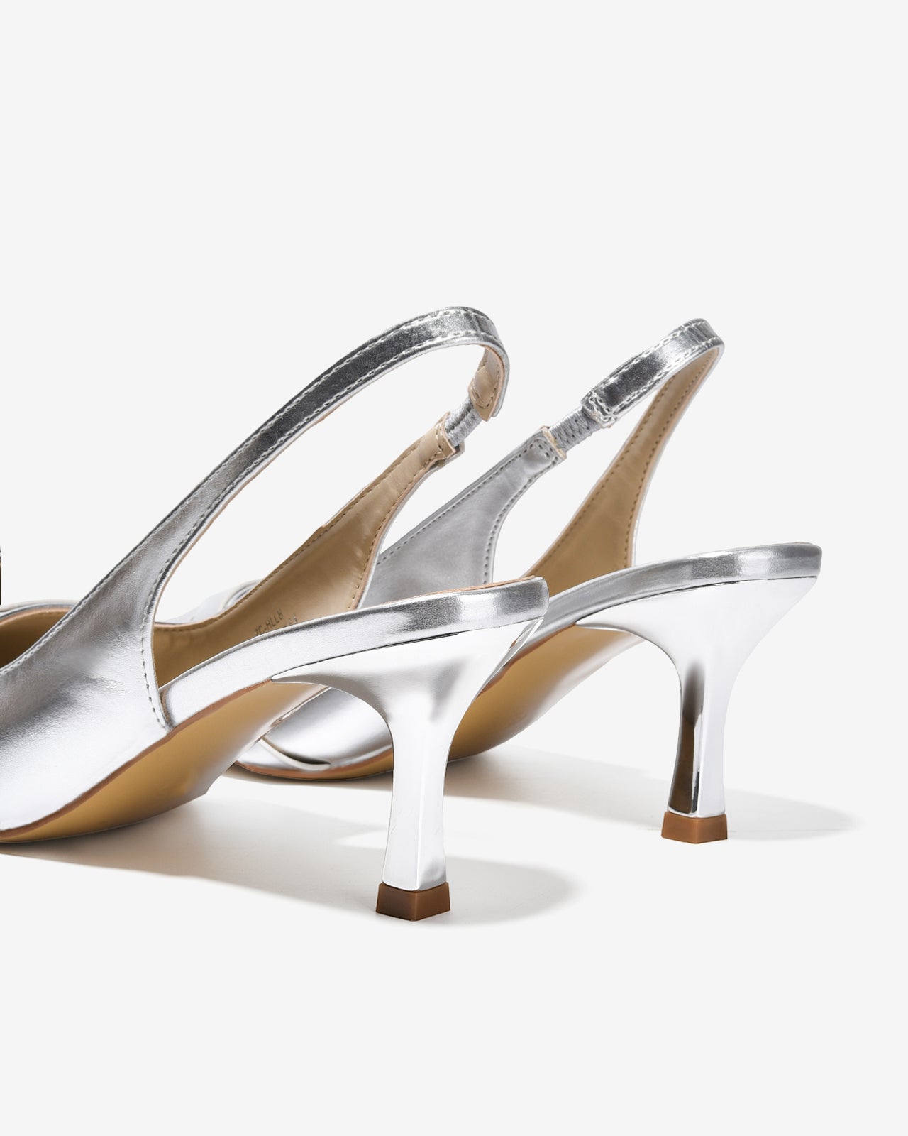 Giày Cao Gót Slingback Zucia Mũi Nhọn Phối Khoá Chéo-GHLL8Xám Color1